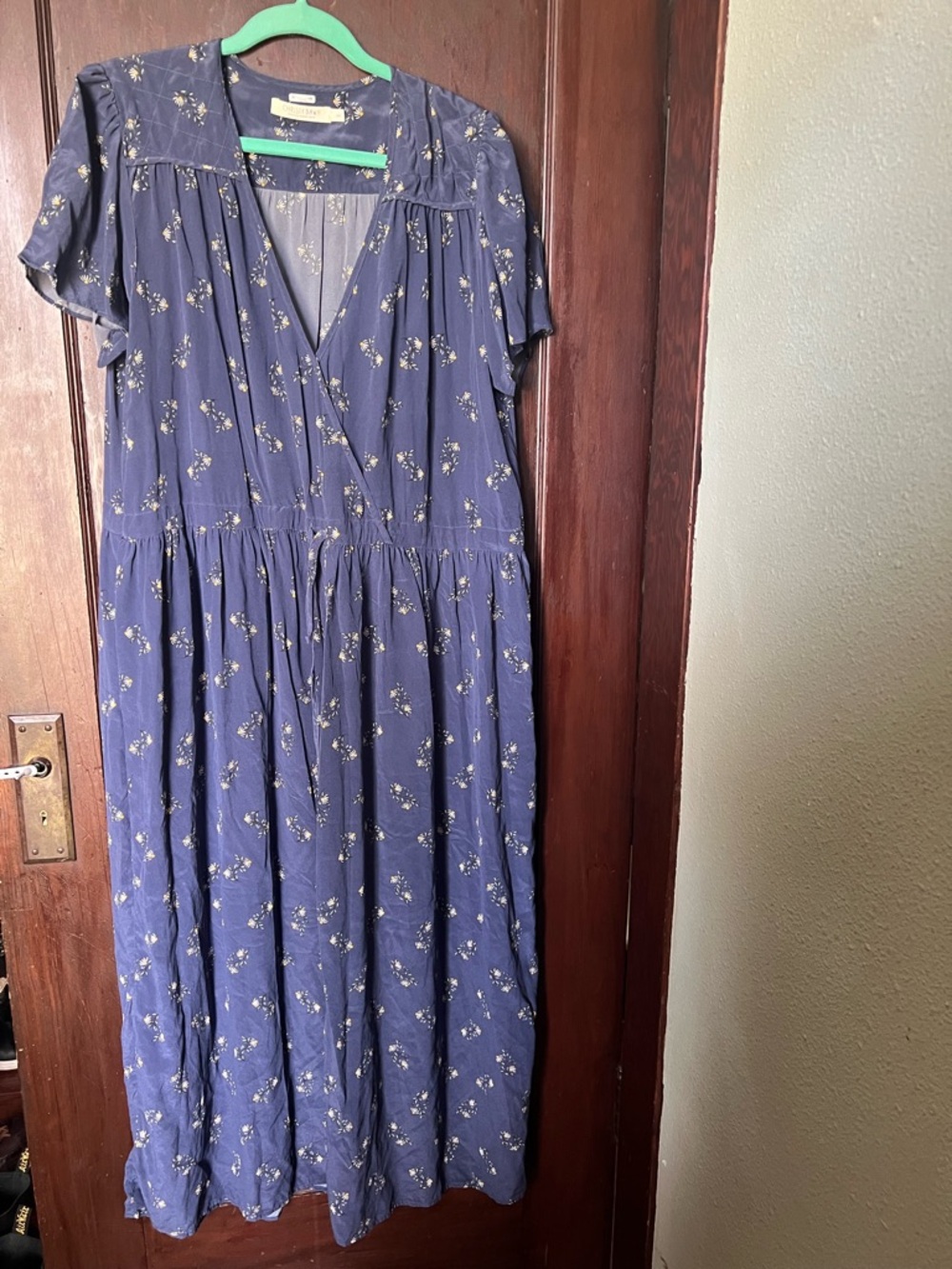 2X Christy Dawn Blue Floral Dawn Dress Rayon-ish